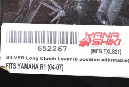 Yana Shiki TXLS21, 652267 Yamaha Silver Long 6 Position Adjustable Clutch Lever