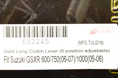 Yana Shiki TXLG19, 652245 Suzuki Gold Long 6 Position Adjustable Clutch Lever NO