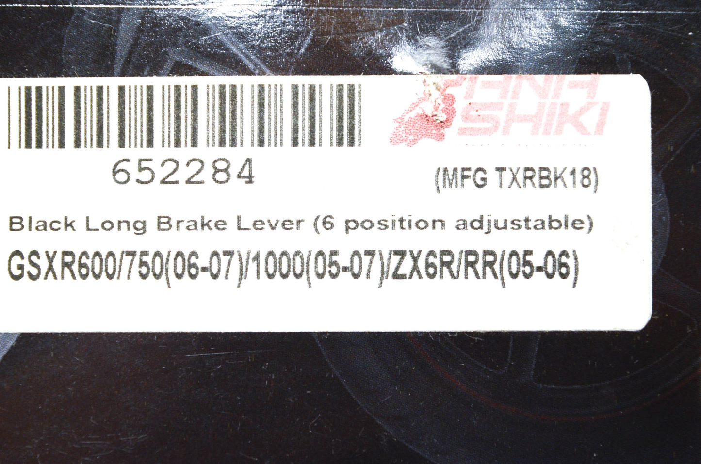 Yana Shiki TXRBK18, 652284 Suzuki Kawasaki Black Long 6 Position Adjustable Brak