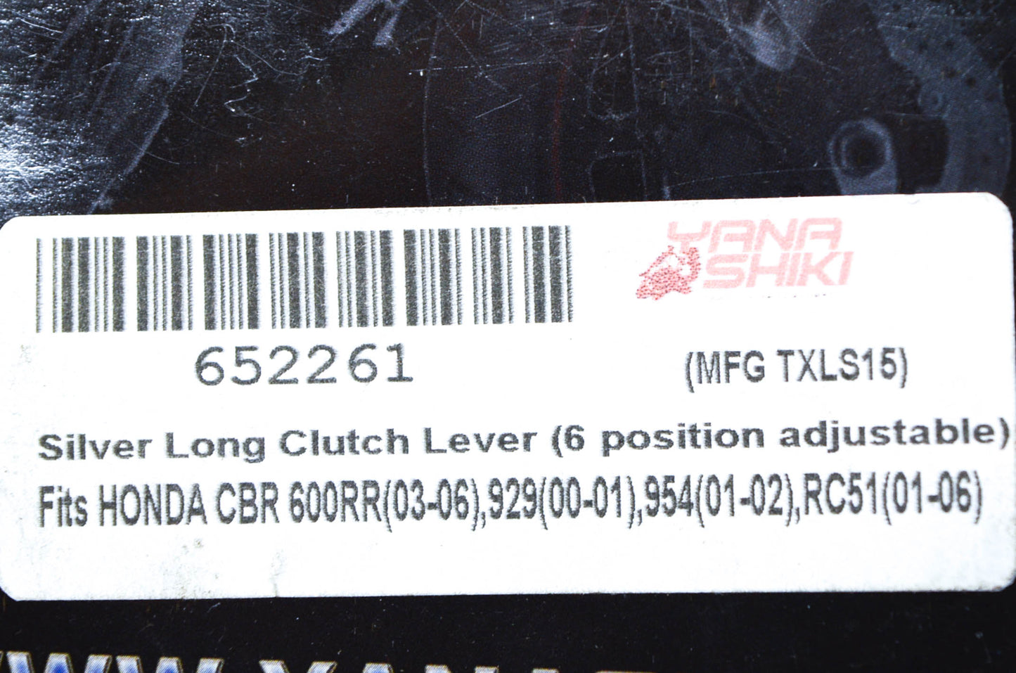 Yana Shiki TXLS15, 652261 Honda Silver Long 6 Position Adjustable Clutch Lever N