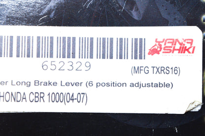 Yana Shiki TXRS16, 652329 Honda Silver Long 6 Position Adjustable Brake Lever NO