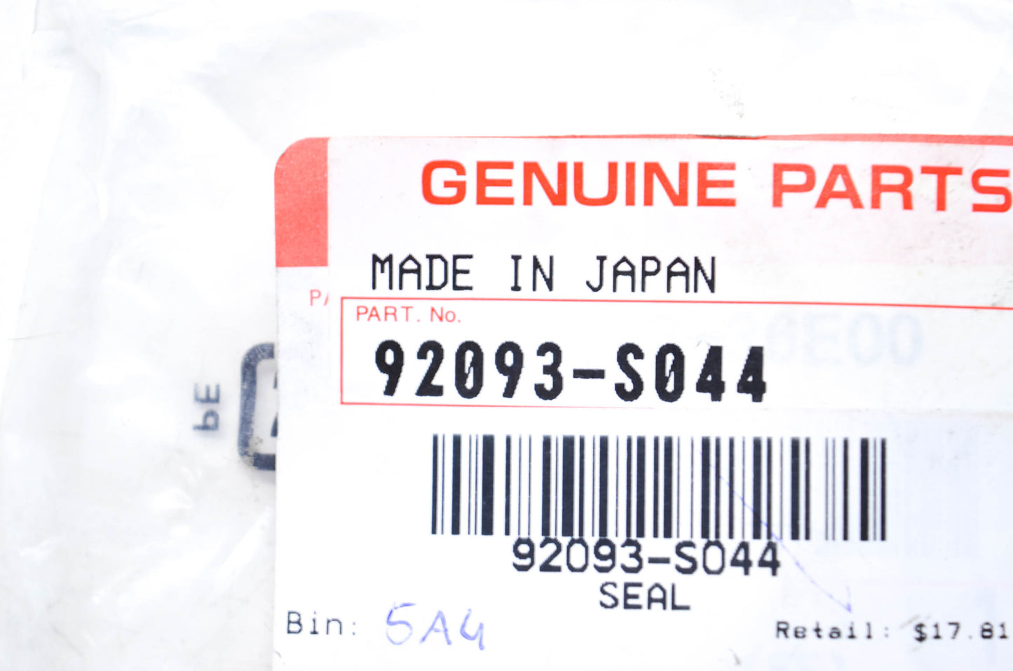 OEM Kawasaki 92093-S044 Seal NOS