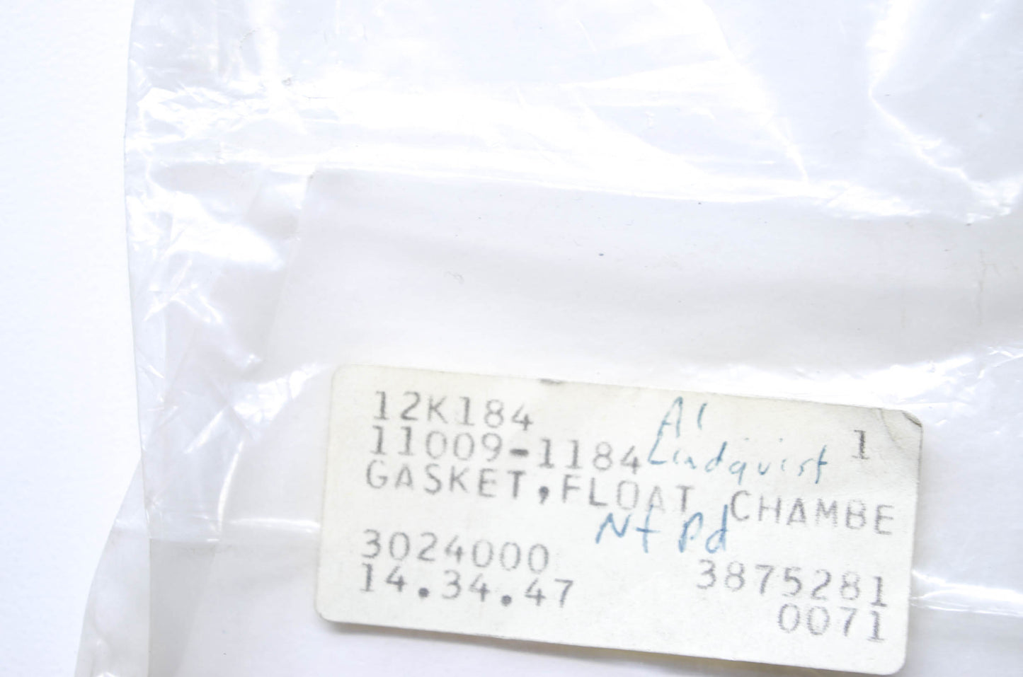 OEM Kawasaki 11009-1184 Float Chamber Gasket NOS