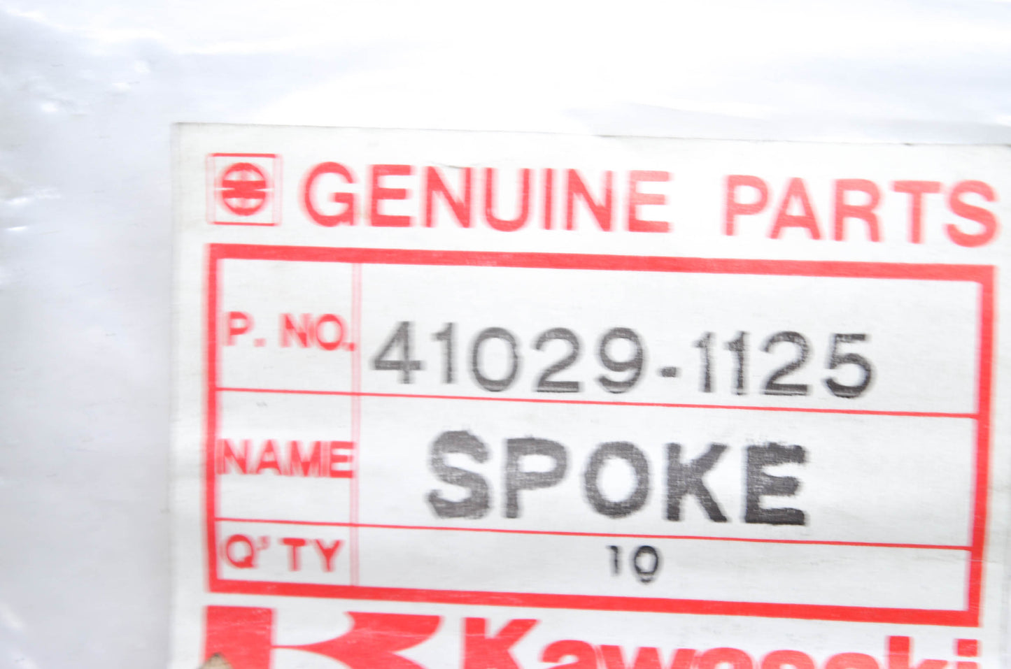OEM Kawasaki 41029-1125 Left Hand Front Inner Spoke Qty 10 NOS