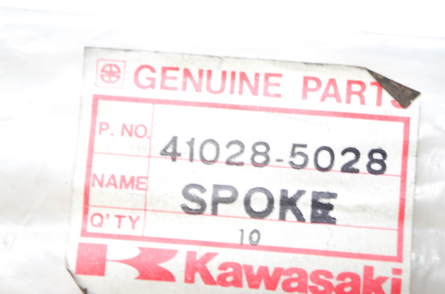 OEM Kawasaki 41028-5028 Rear Outer Right Hand Spoke Assembly Qty 10 NOS