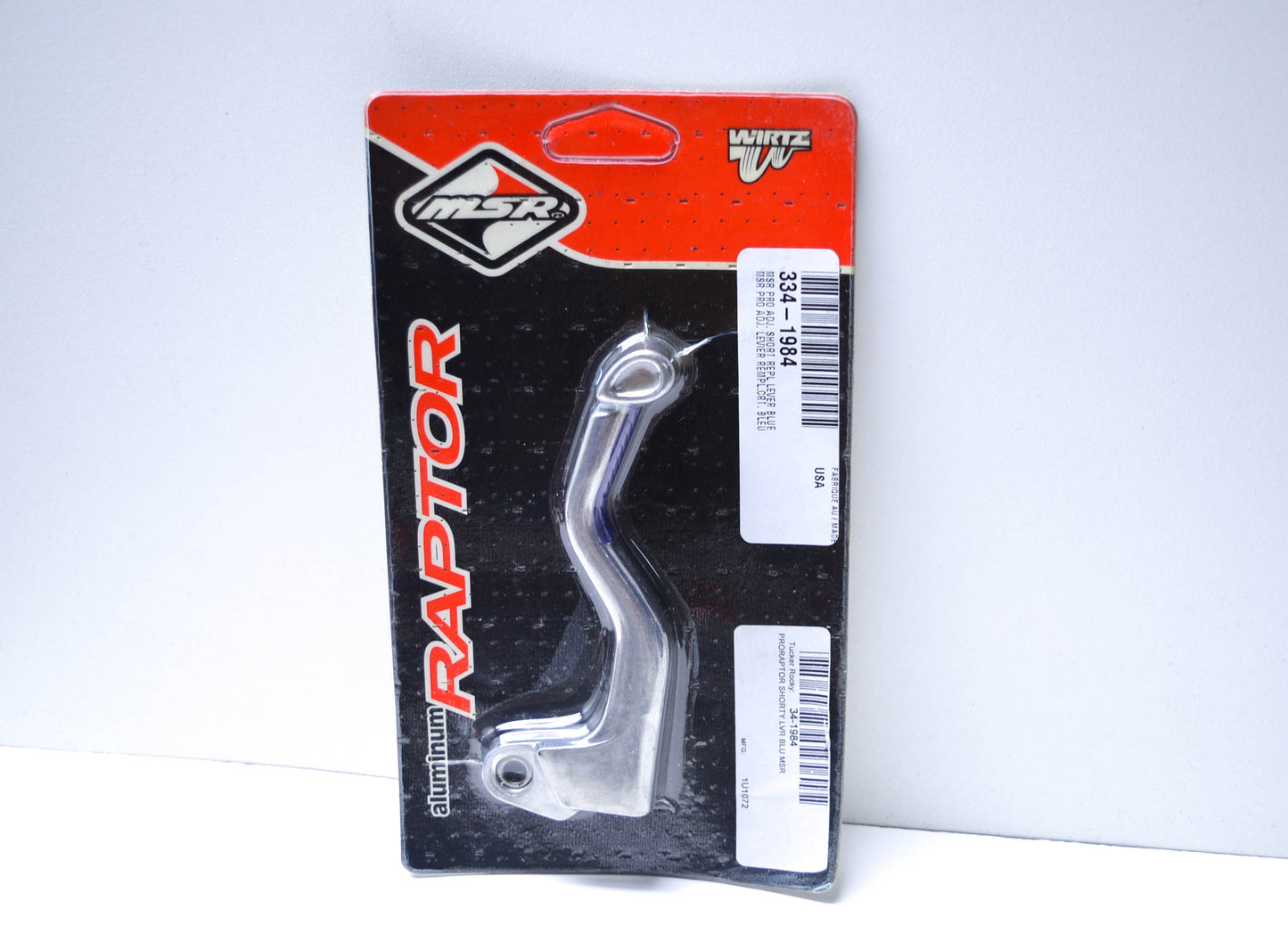 MSR 334-1984, 1U1072 Aluminum Pro Raptor Adjustable Shorty Grip Lever (Blue Grip