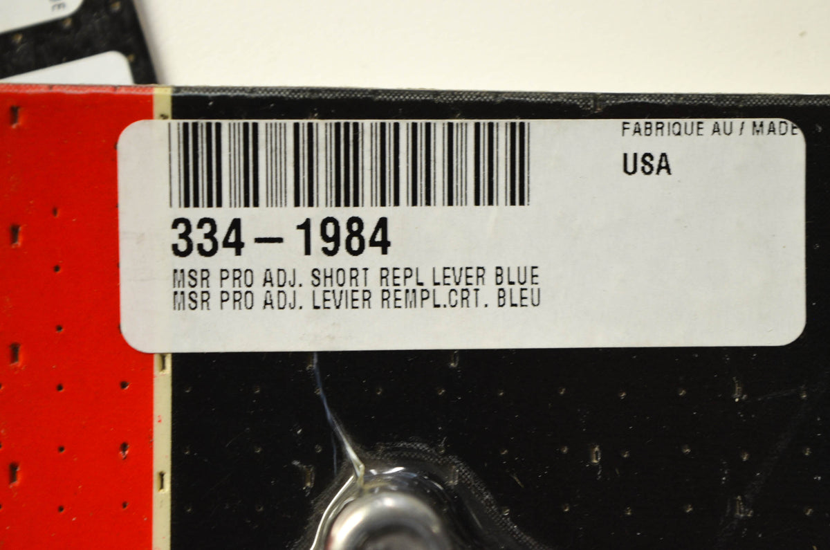 MSR 334-1984, 1U1072 Aluminum Pro Raptor Adjustable Shorty Grip Lever (Blue Grip