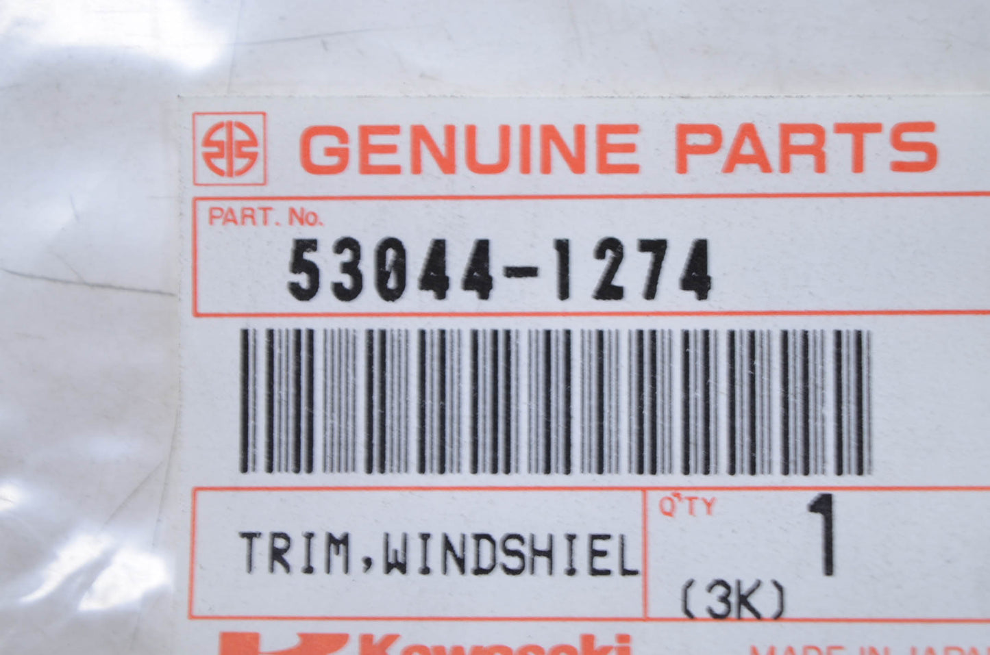 OEM Kawasaki 53044-1274 Super Windshield Trim NOS