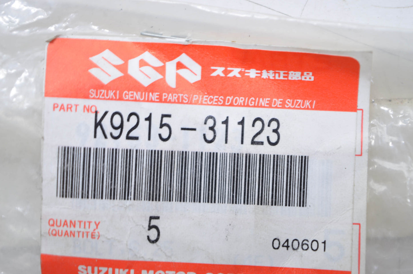 OEM Suzuki K9215-31123 Bolt 6.25 Qty 5 NOS