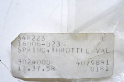 New OEM Kawasaki 16006-023 Throttle Valve Spring NOS