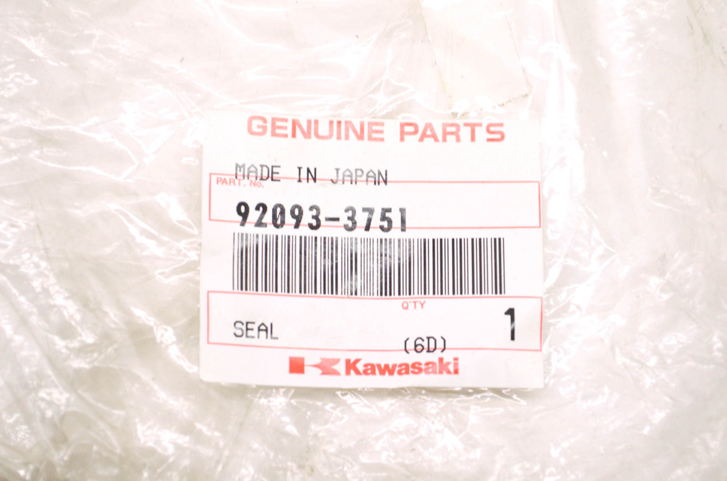 New OEM Kawasaki 92093-3751 Seal NOS