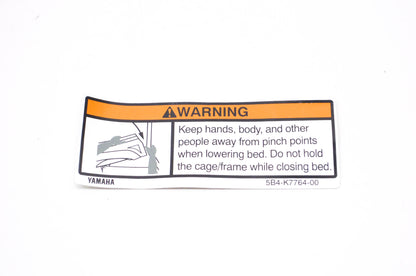 OEM Yamaha 5B4-K7764-00-00 Warning Label 4 NOS