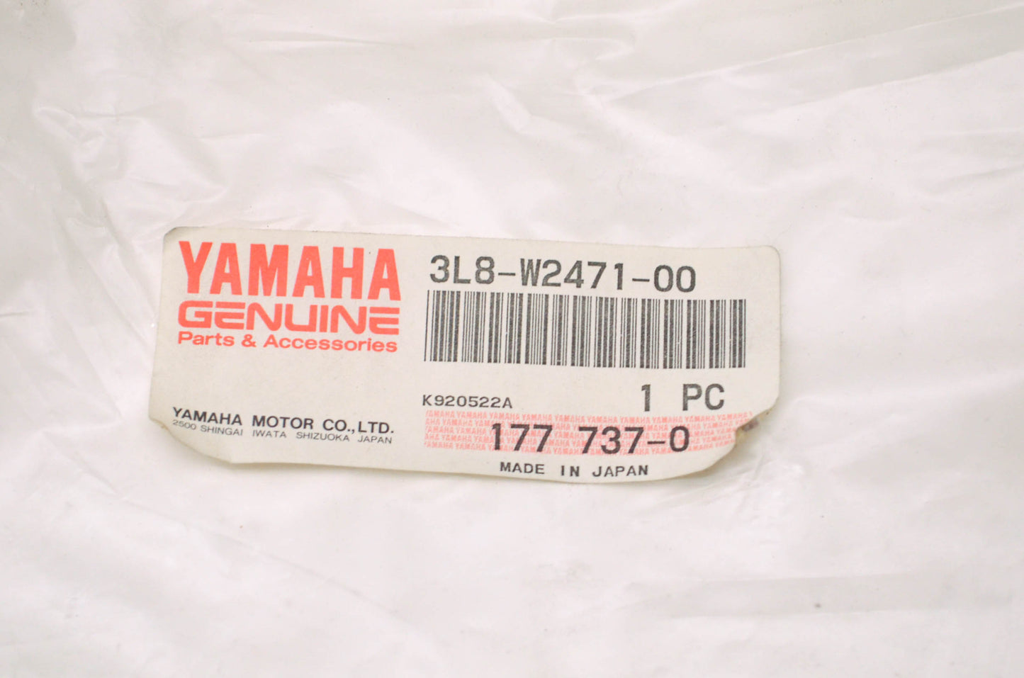 OEM Yamaha 3L8-W2471-00-00 Single Seat Assembly NOS