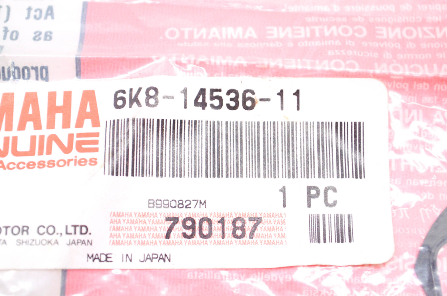 OEM Yamaha 6K8-14536-11-00 Gasket NOS