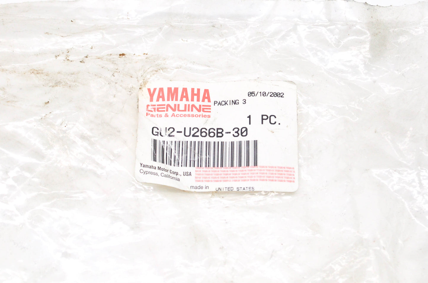 OEM Yamaha GU2-U266B-30-00 Packing 3 NOS