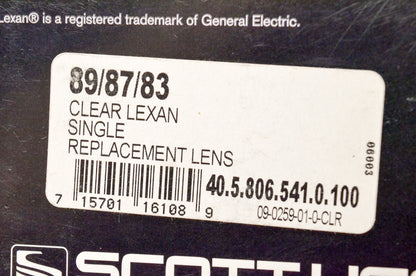 Scott 09-0259-01-0-CLR, 40.5.806.541.0.100 Clear Lexan Single Replacement Lens NOS