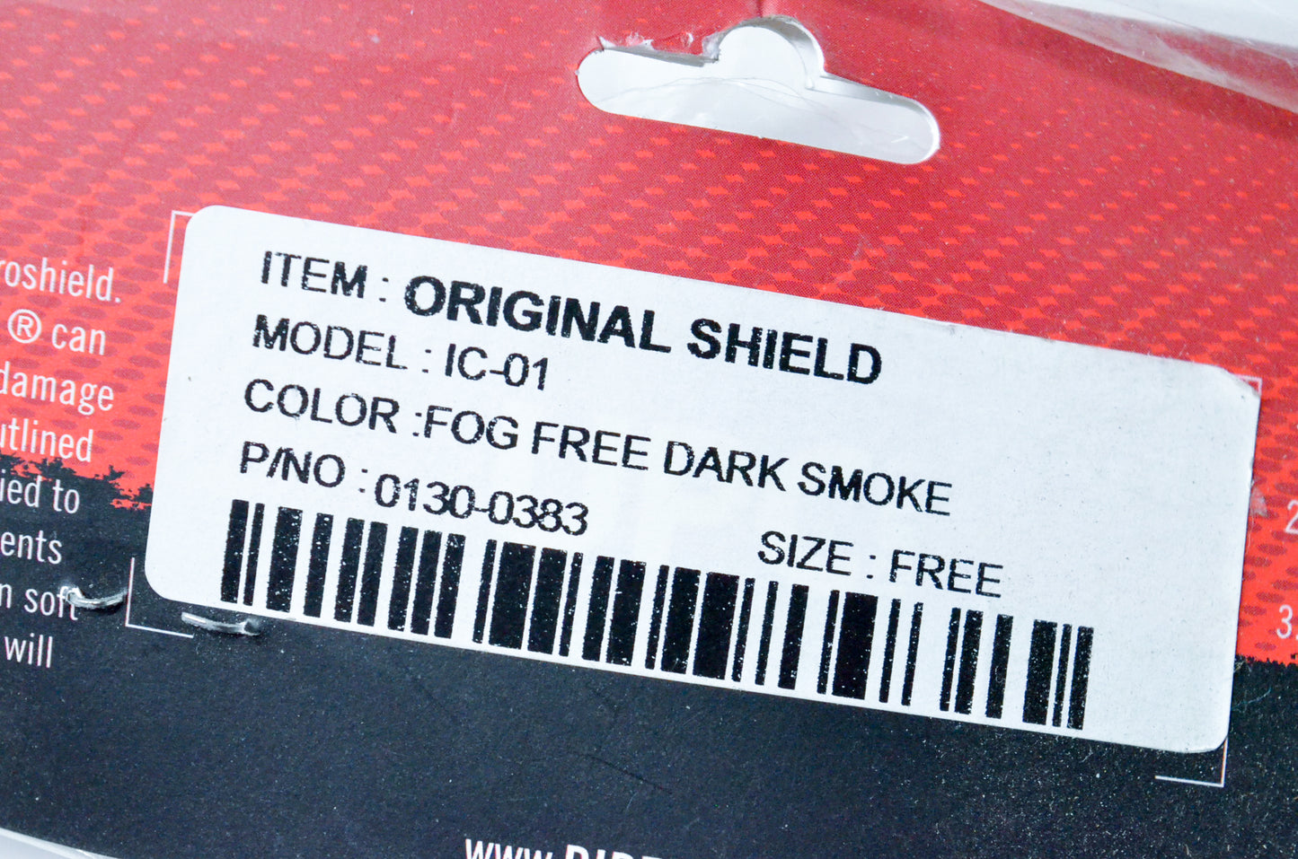 Icon 0130-0383 Fog Free Dark Smoke Standard Shield
