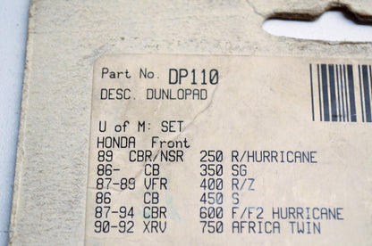 DP Brakes DP110 Brake Pad Kit NOS