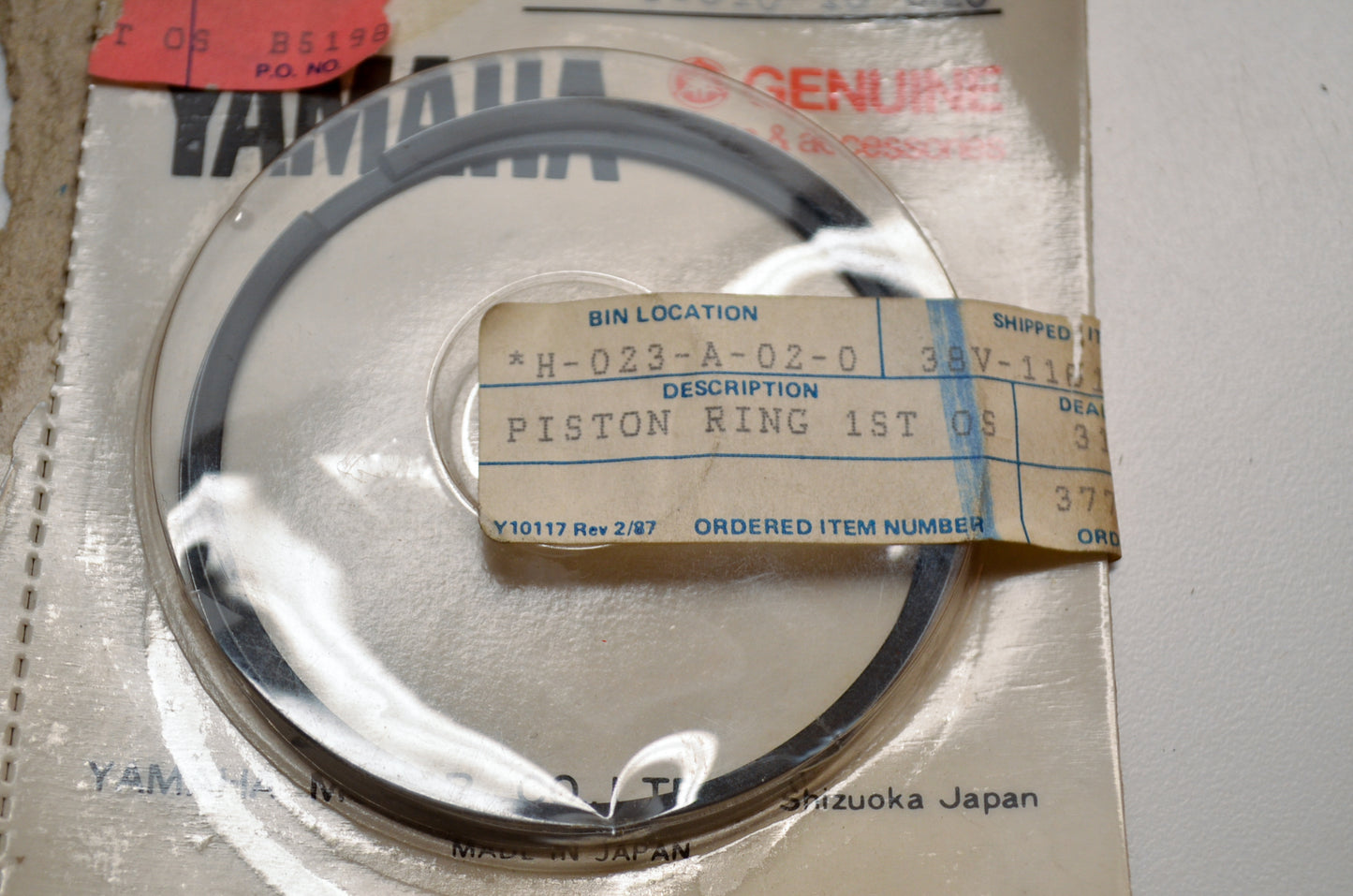 OEM Yamaha 38V-11610-10-00 Piston Ring Kit 1st O/S NOS