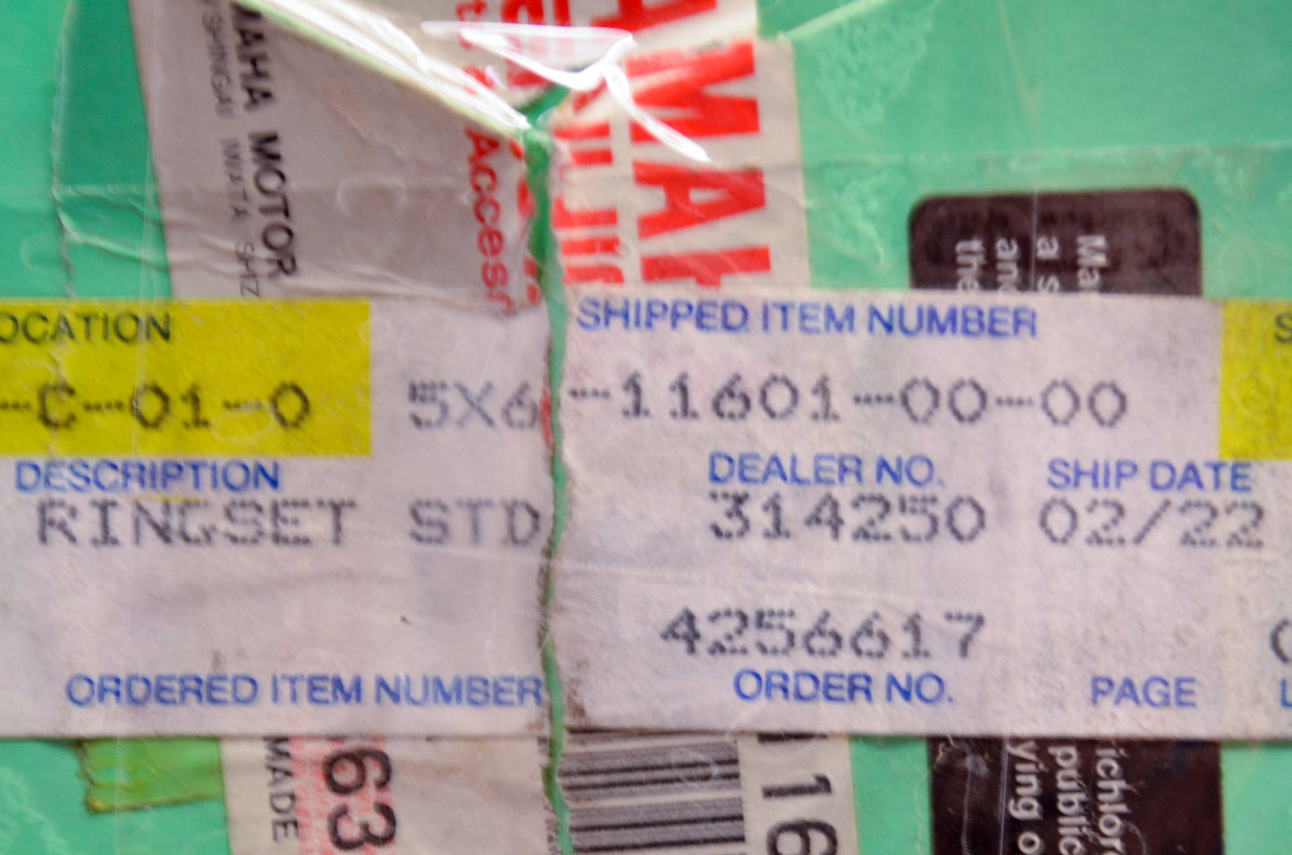 OEM Yamaha 5X6-11601-00-00 Piston Ring Set STD NOS