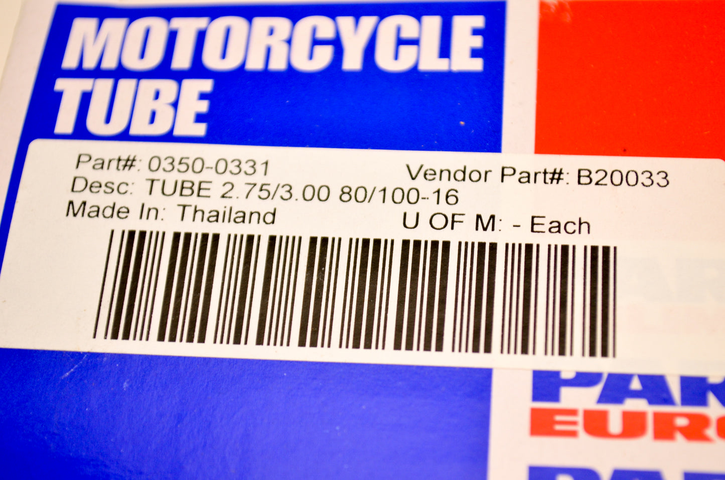 Motorcycle Tire Tube 2.75/3.00 80/100-16 NOS