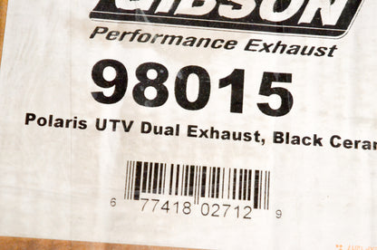 Gibson 98015 Gibson Black Ceramic UTV Dual Exhaust System NOS