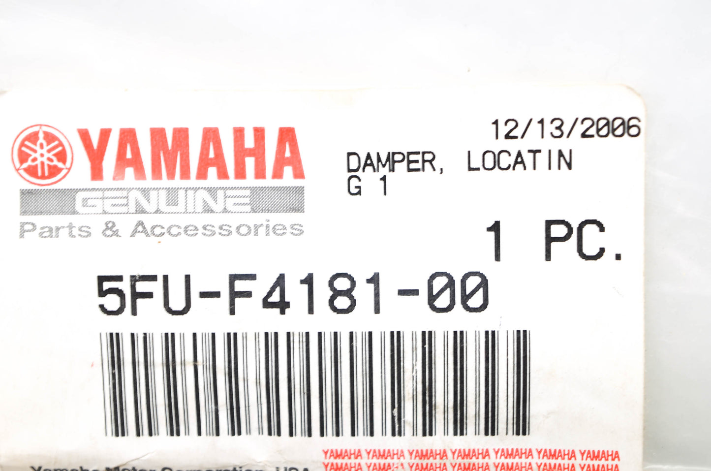OEM Yamaha 5FU-F4181-00-00 Locating Damper 1 NOS