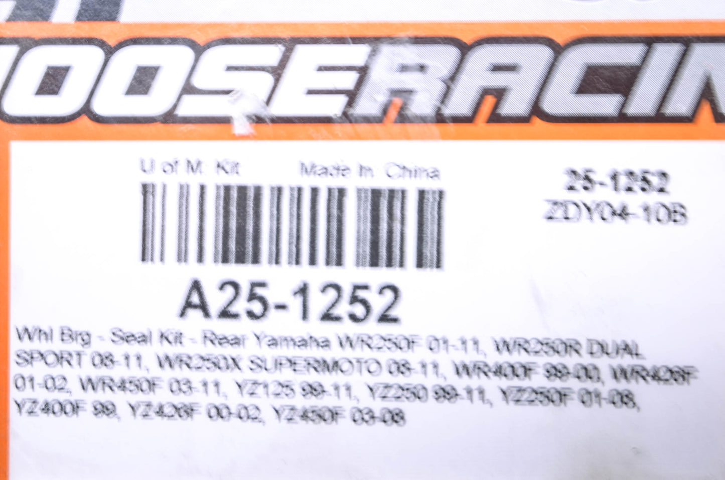 Moose Racing A25-1252 Yamaha Rear Wheel Bearing & Seal Kit NOS