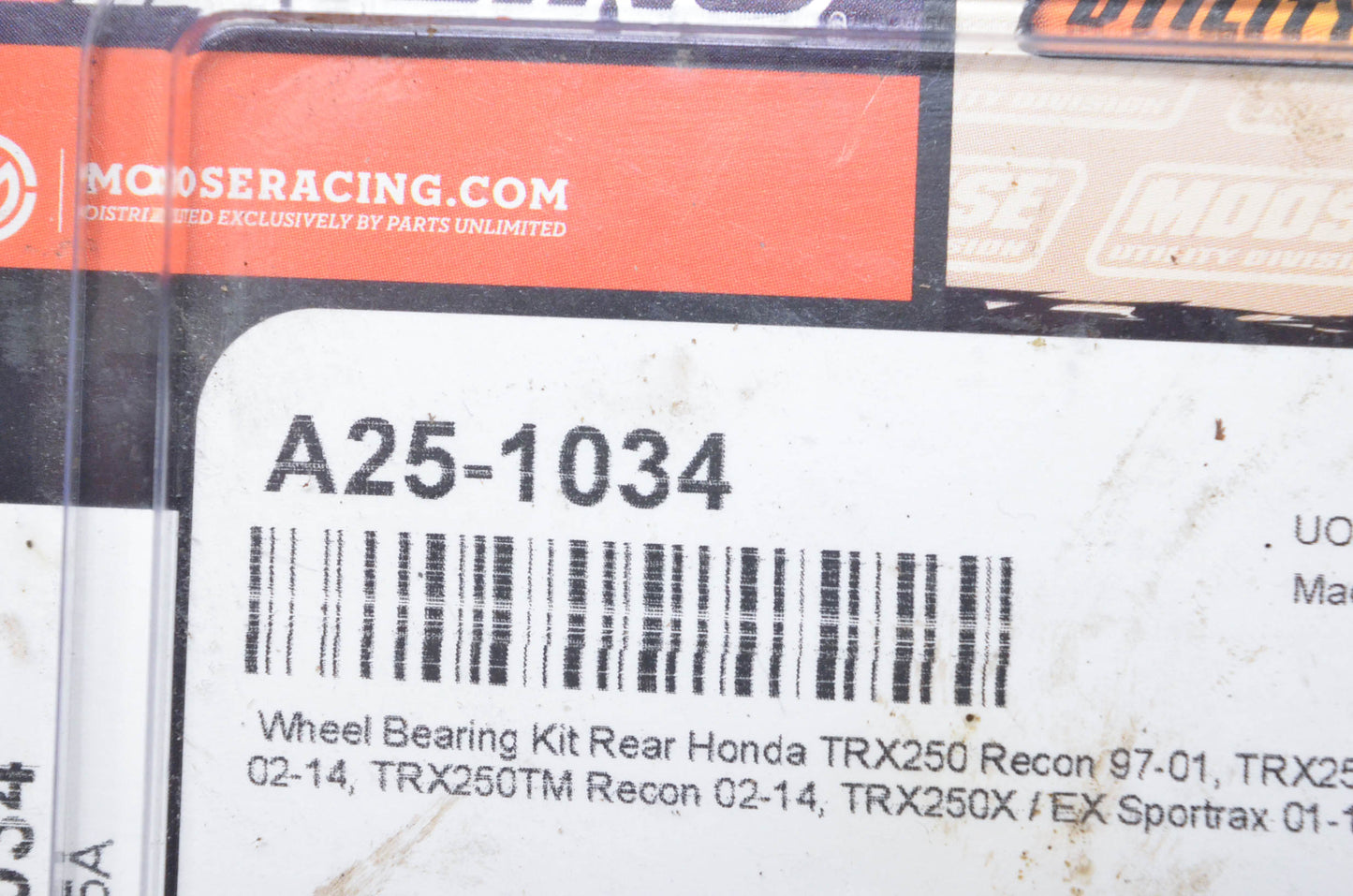 Moose Racing A25-1034 Honda Rear Wheel Bearing Kit NOS