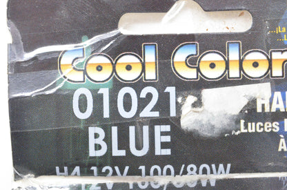 H4 12V 100/80W Cool Colors Blue Halogen Bulb NOS