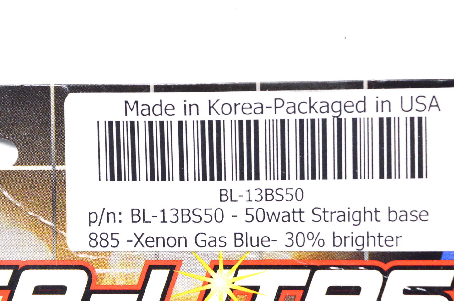 Brite-Lites BL-13BS50 Brite-Lites Xenon Gas Blue 50W Headlight Bulb NOS