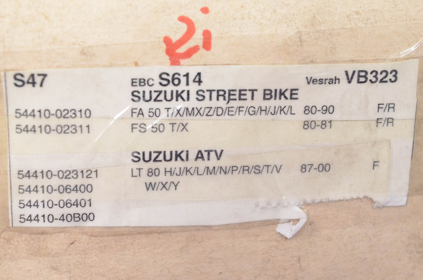 Premier S47, VB323 Suzuki Brake Shoe Kit NOS