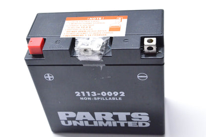 Parts Unlimited 2113-0092 Factory Activated Maintenance Free Battery NOS