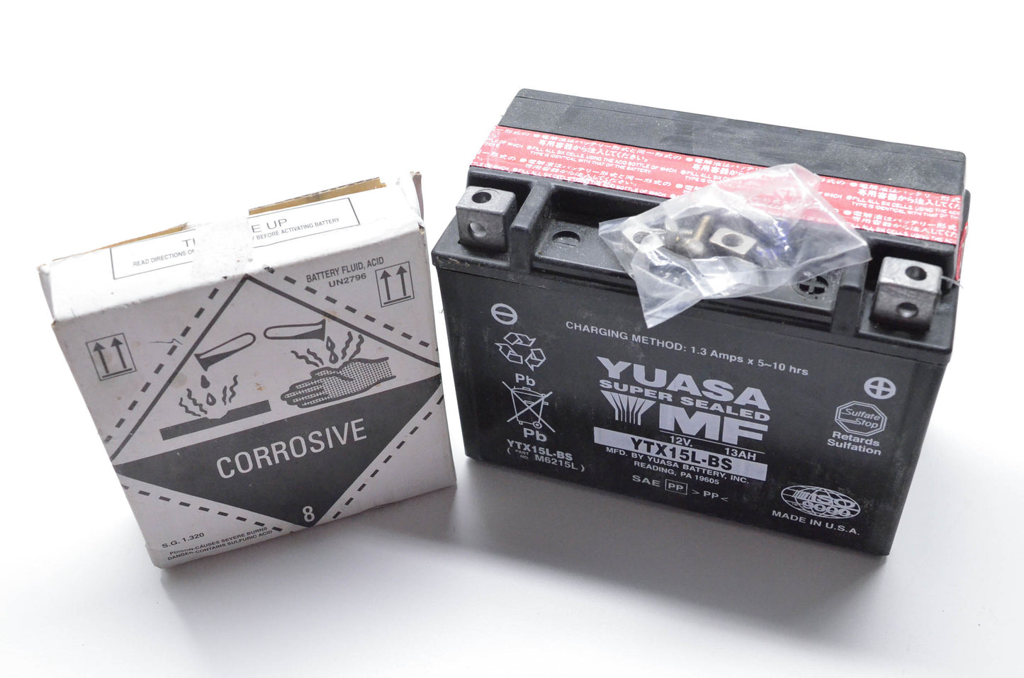 YUASA YTX15L-BS Maintenance Free 12V Battery NOS