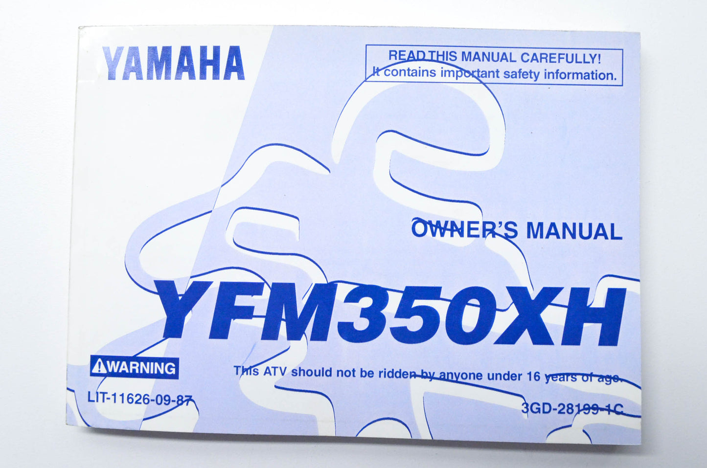 OEM Yamaha LIT-11626-09-87 YFM350X(H) Owner's Manual NOS