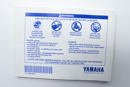 OEM Yamaha LIT-11626-09-87 YFM350X(H) Owner's Manual NOS