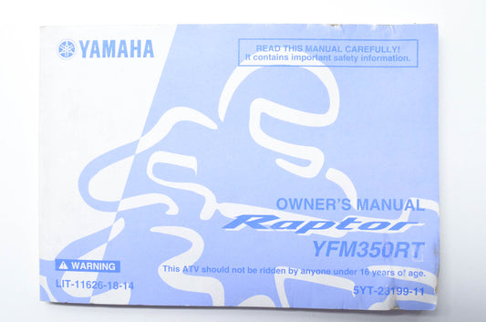 OEM Yamaha LIT-11626-18-14 YFM350RT RAPTOR Owner's Manual