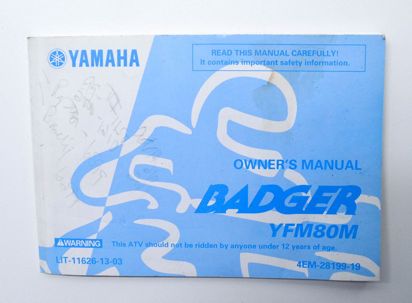 OEM Yamaha LIT-11626-13-03 YFM80M "BADGER" Owner's Manual
