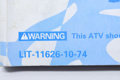 OEM Yamaha LIT-11626-10-74 YFB250K/KU Owner's Manual