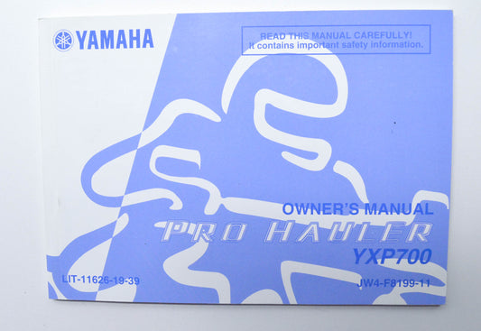 OEM Yamaha LIT-11626-19-39 Owner's Manual YXP700 PROHAULER NOS