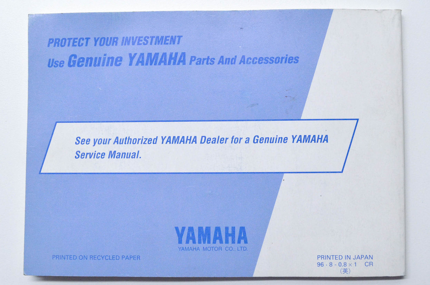OEM Yamaha LIT-11626-10-60 Owner's Manual YZF1000RJ/RJC NOS