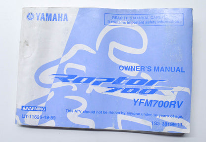 OEM Yamaha LIT-11626-19-59 YFM700RV RAPTOR 700 Owner's Manual