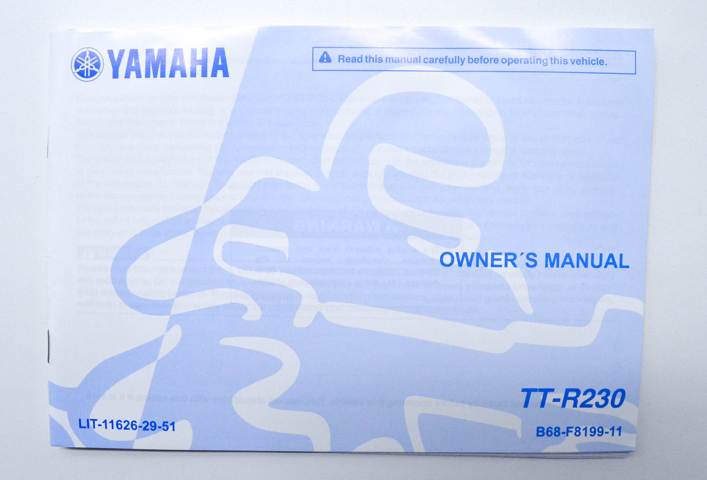 OEM Yamaha LIT-11626-29-51 TT-R230 Owner's Manual NOS