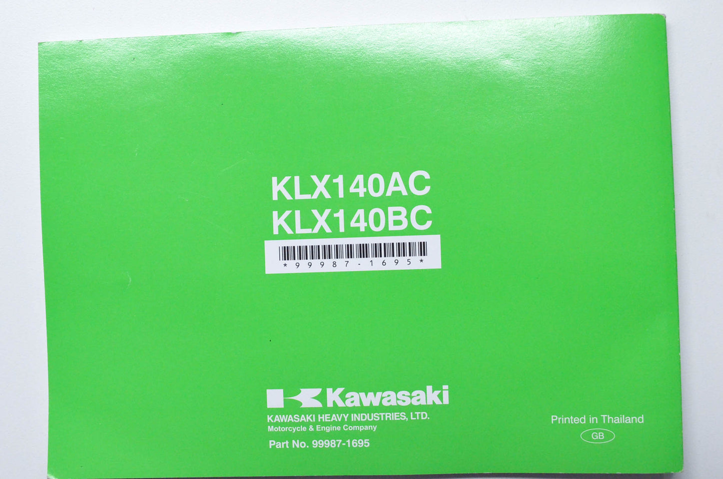 OEM Kawasaki 99987-1695 Owner's Manual KLX140A/B NOS