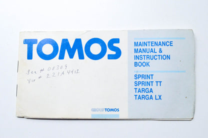 Tomos 229 667 Sprint/Sprint TT/Targa/Targa LX Maintenance Manual