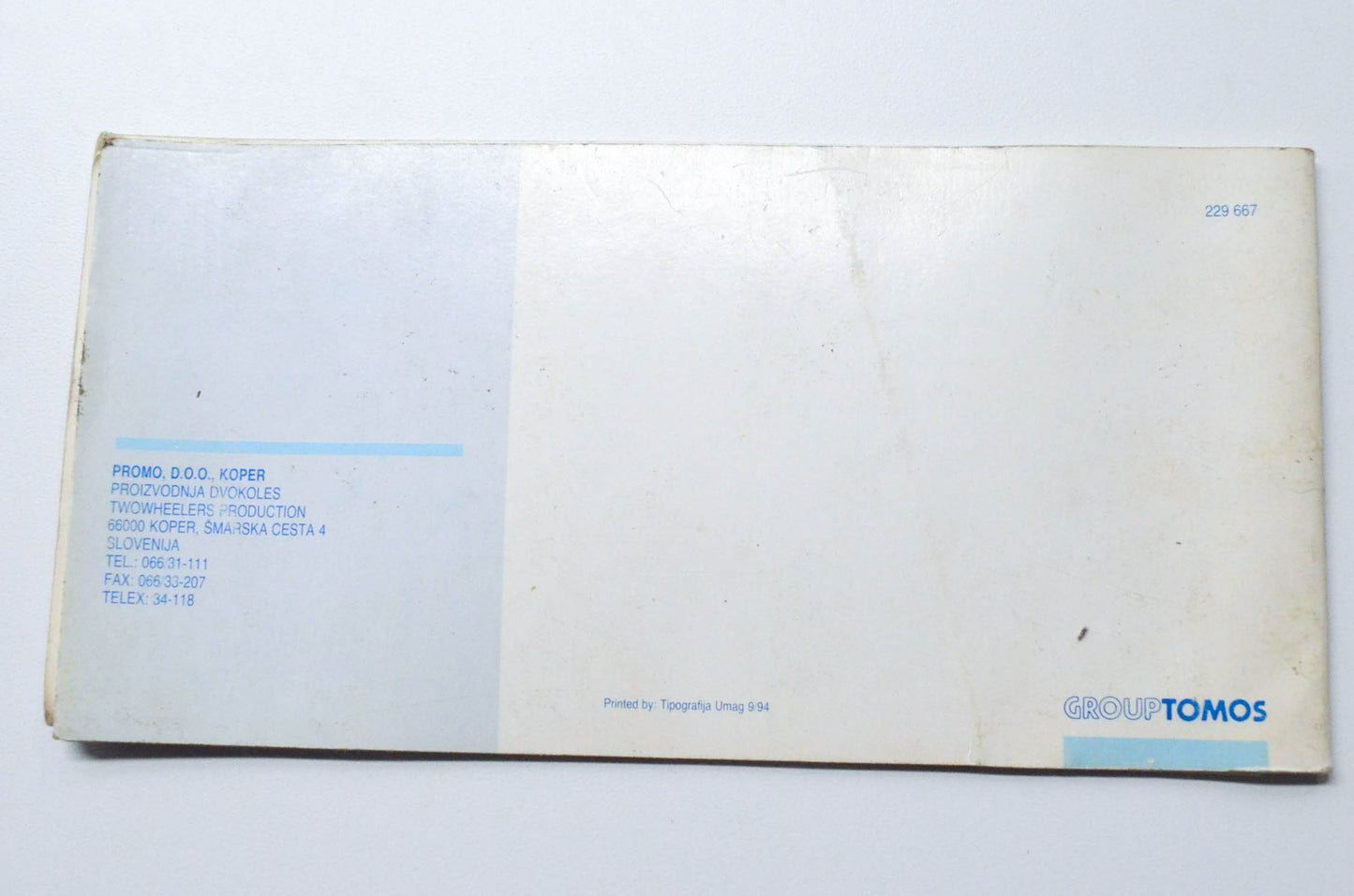 Tomos 229 667 Sprint/Sprint TT/Targa/Targa LX Maintenance Manual