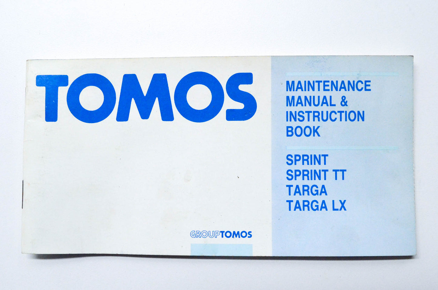 Tomos 229 359 Sprint/Sprint TT/Targa/Targa LX Maintenance Manual