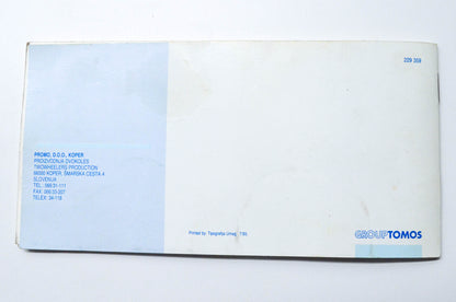 Tomos 229 359 Sprint/Sprint TT/Targa/Targa LX Maintenance Manual