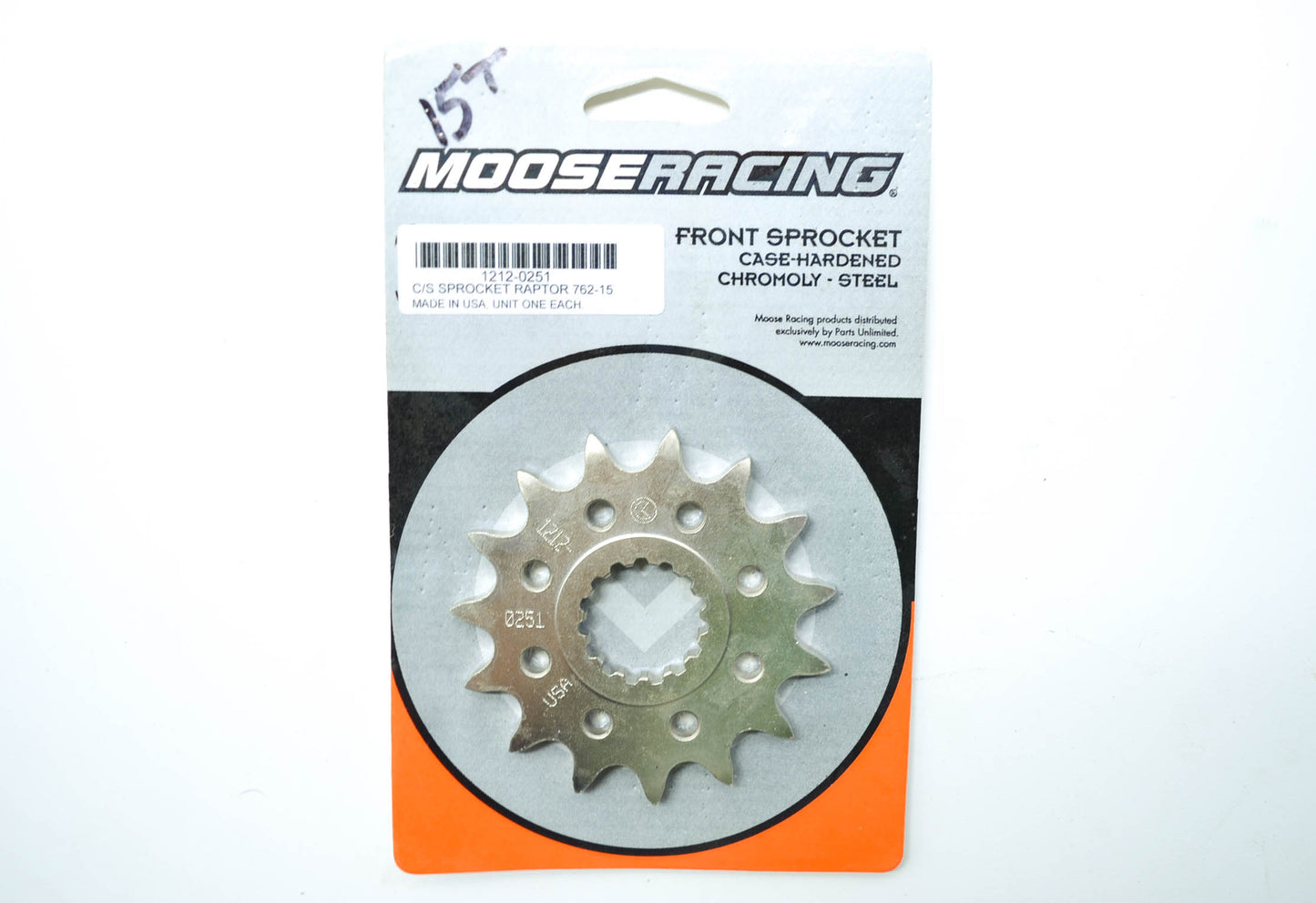 Moose Racing 1212-0251, 762-15 15T Steel Front Sprocket NOS
