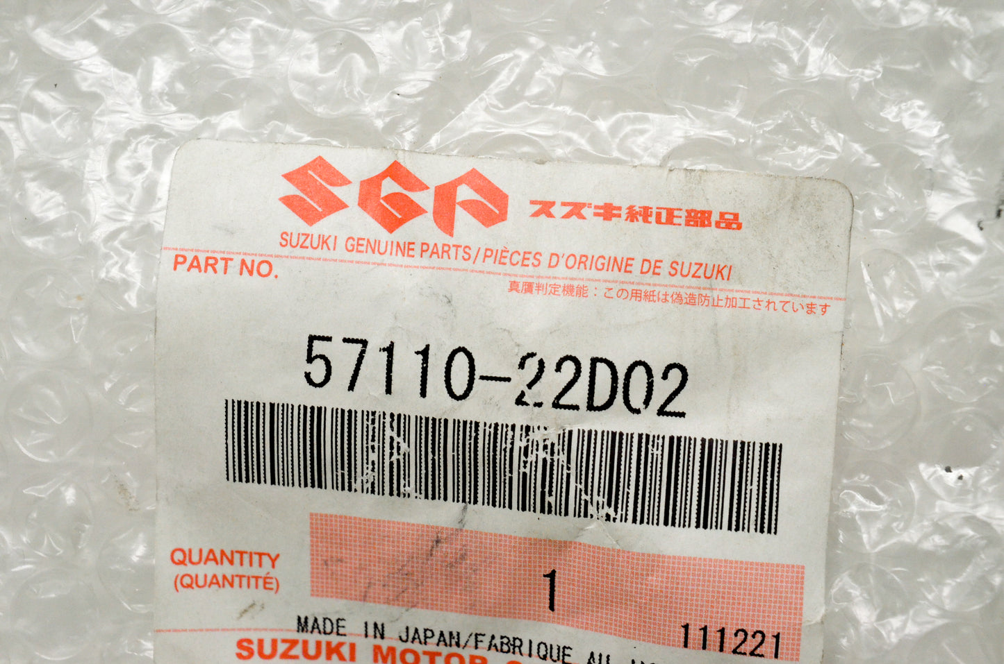 New OEM Suzuki 57110-22D02 Throttle Grip NOS